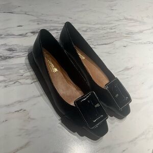 Black Flats with Buckle Detail